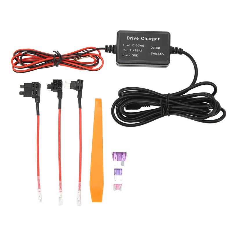 Dash Cam Hardwire Kit MINI USB Adapter High Security 12V‑30V