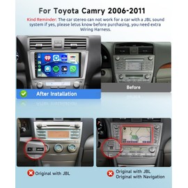 8 CORE 6G+128G Car Radio for Toyota Camry 2006-2011 Car Stereo with Wireless CarPlay/Android Auto, 9 inch 1280 * 720P IPS Touch Screen Head Unit Android 13 GPS WiFi Bluetooth 32-Band DSP Camera