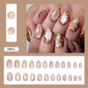 24 Pcs Glitter Almond Press on Nails Short Fake Nails