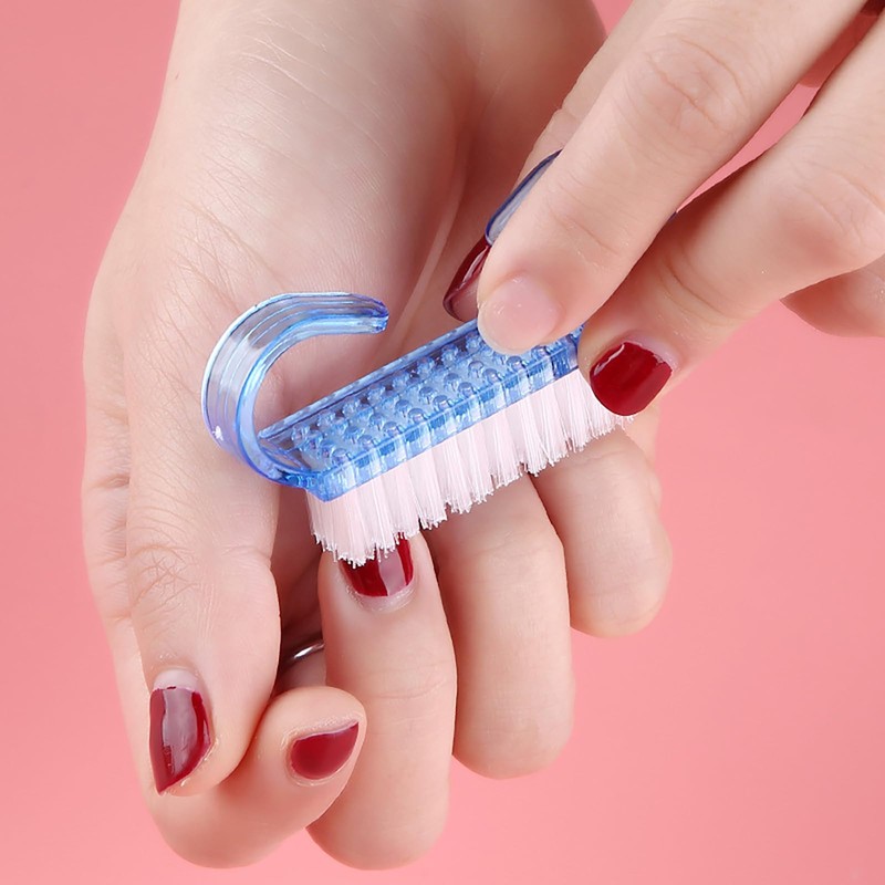 6Pcs Ergonomic Handle Nail Cleaning Brush Comfortable Plastic Handle Scrubbing