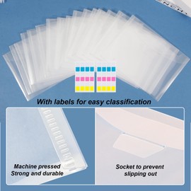 UNIMEIX 24 Pcs Stamp and Die Storage Pockets Reusable Storage Cases Seal Bags Transparent Plastic Folders for Cutting Dies Stencil Embossing Crafts (5.4" x 7.4")