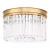 Unbranded Modern Crystal Soft Gold Frame 3-light Flush Mount Lamp