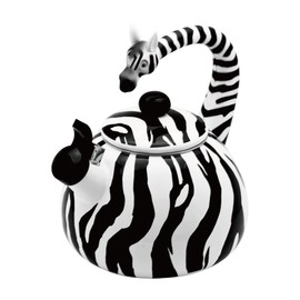 Whistling Tea Kettle for Stove Top Enamel on Steel Teakettle, Supreme Housewares Zebra Design Teapot Water Kettle Cute Kitchen Accessories Teteras (2.1 Quart, Zebra)