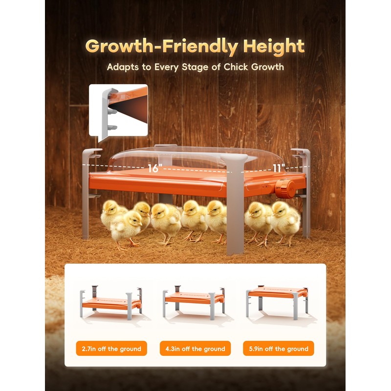 Smart Chicken Coop Heater, 200 Watts Chick Heater Built-in Adaptive