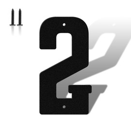 6 Inch Metal Letters, Modern House Address Numbers, Metal Door Numbers, Large Black House Address Letters and Numbers, for Home, Office, Street, Apartment, Outside(2)