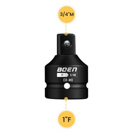 Mr.wintek 1" F to 3/4" M Impact Socket Adapter, Cr-Mo Steel,Socket Adapter Set for Impact Driver Conversions