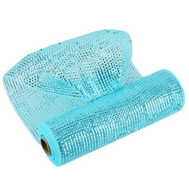 MEEDEE Blue Deco Mesh Ribbon 10 Inch Rolls Fabric Mesh Blue Decorative Mesh 10 Yards Mesh Roll Blue Mesh Ribbon for Wreaths, Christmas Tree Mesh Garland, Bow Making, Baby Shower Mesh Wreath Supplies