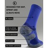 SITOISBE Cushioned Compression Unisex Mid-crew Socks 4-Pack, Small, Royal Blue