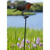 Garden Metal Bird Stake Decoration, Robin Design, Outdoor Decorative Yard