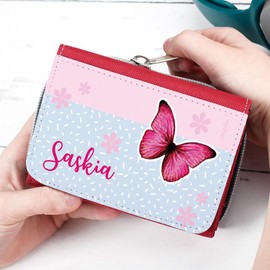 Striefchen® Children's Wallet with Butterfly and Name, red