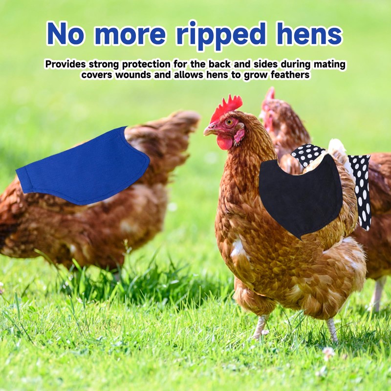 3 Chicken Wings Protectors for Hens, Premium Chicken Saddles for