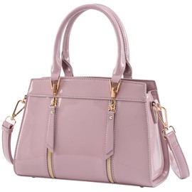 LJOSEIND Shiny Patent Leather Handbags for Women - Small Satchel Purses, Top Handle Crossbody Bags with Adjustable Strap