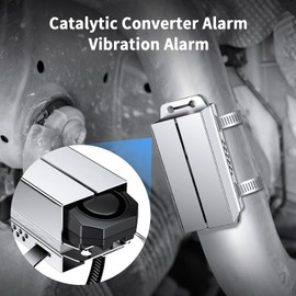 WSDCAM Catalytic Converter Alarm 113dB Loud Wireless Catalytic Converter Anti Theft Vibration Vehicle Security Alarm System Motorcycle Car Alarm with Remote Aluminum Alloy