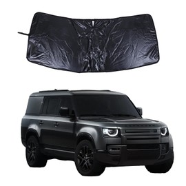 Car Windshield Compatible with Land Rover Defender 90 110 130 2020-2025 Folding Sun Shade Windshield Sunscreen Heat Shield Front Windshield Sun Shade UV Protection (Black)