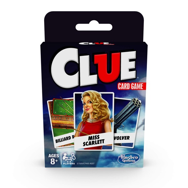 Hasbro Gaming Clue Card Game for Kids Ages 8 & Up, 3-4 Players Strategy Game