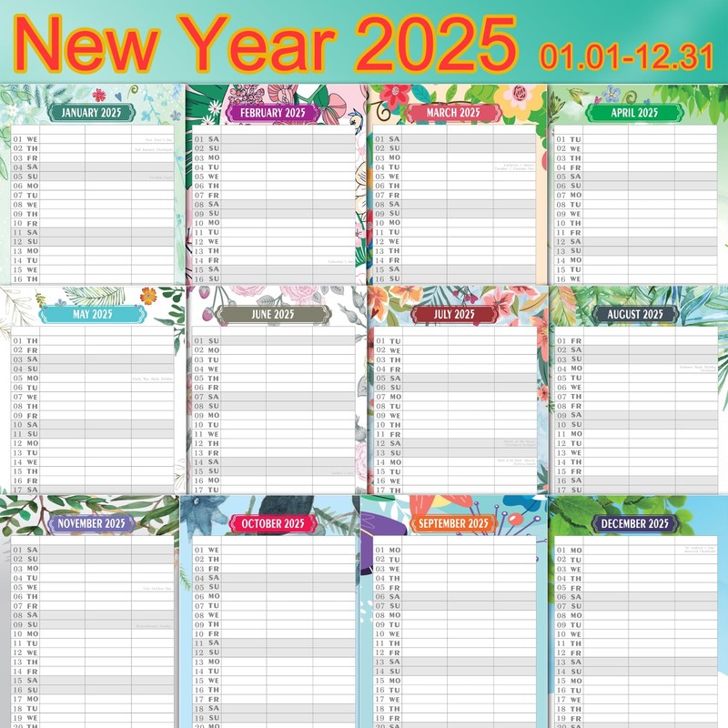 Tuloka Home Planner Family Calendar 2025, Monthly Planner Jan 2025