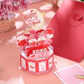 Skyygemm Valentines Day Pop up Card with Envelope Romantic 3D Card Paper Greeting Cards Valentines Day Cards for Husband Wife Mom Women Boyfriend Girlfriend Lover Anniversary Wedding Gifts