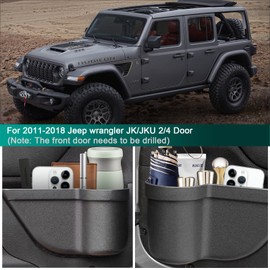 4PCS Front and Rear Door Storage Pockets for Jeep Wrangler JK Accessories 2011-2018 for Jeep JK Accessories 2/4 Door for Jeep Wrangler Accessories Interior 2017 for Jeep Accessories Wrangler JK JKU