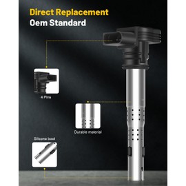 OCPTY 4 ignition coils with 4 iridium Spark Plugs fits UF575 3923 A5 A6 Q3 RS4 RS5 TT