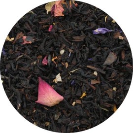 Lerbs & Hagedorn, Black Tea Paradiso Mango Strawberry Flavour 250 g (Approx. 20 Litres) Blackberry Leaves, Rose Petals, Blue Mauve