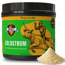 Bold Belly Colostrum Powder Supplement - Whole Cream Bovine Colostrum for Gut & Immune Support, Grass-Fed USA Cows, Cold-Processed, Natural IgG Colostrum Superfood, Unflavored - 5.3 OZ