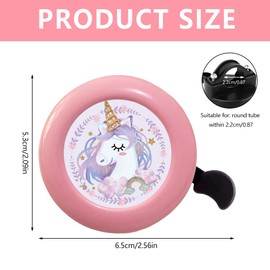 Bicycle Bell for Children - Loud & Safe, Colourful Cartoon Bell for Boys and Girls, Bicycle Accessories Children (Pink)