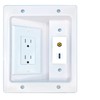 RiteAV RCA-Yellow USB-3 Recessed Wall Plate Cable Concealer Management Kit