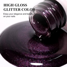 Imtiti Glitter Gel Nail Polish, 1Pcs Pearl Light Brown Gel Polish Shimmer Brown Soak Off UV LED Gel Polish, Nail Art Starter Manicure Salon DIY at Home for Women (0.34 Fl Oz)