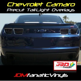 JDMFV 10-13 Chevy Camaro TailLight Overlays SMOKE TINT Vinyl Film PRECUT Kit RS SS 4pc