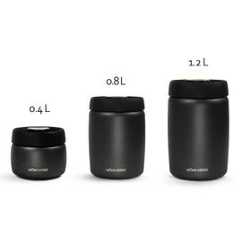 Stainless Steel Vacuum Coffee Canister | Food Storage Container | Airtight Storage Containers | Press Out Excess Air Preserve Food Freshness | 1.2L Coffee Containers Holds 11 oz of Coffee Beans