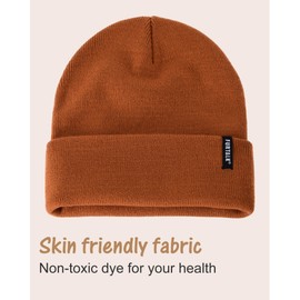 Furtalk Women's Knitted Beanie Hat, Winter Hats for Women & Men, Soft, Warm, Unisex, Cuffed - brown