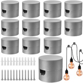 12 Pcs Ceiling Cable Mount Hook, Pendant Light Swag Hook Fabric Wire, Swag Hook for Chandelier Ceiling Lights Cable, Cable Clips Decentralizer for Pendant Light Cable (with Screws and Plugs)