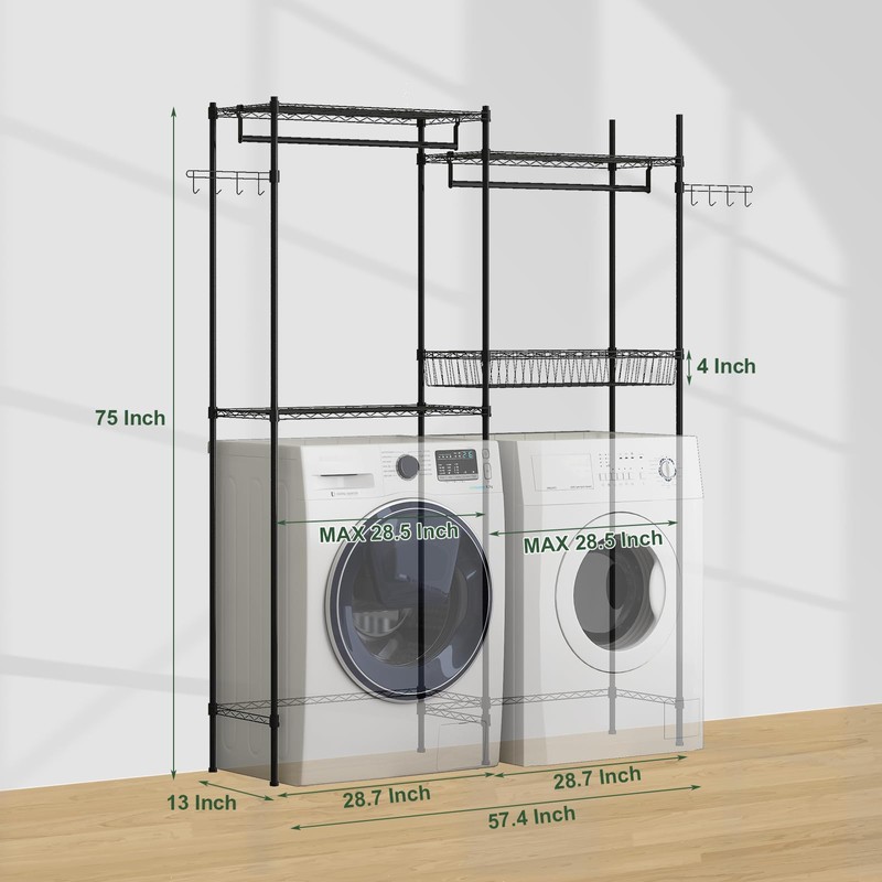 DYTesa Over Washer and Dryer Shelves, 75" H Heavy Duty