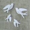 Dorlotou Pair Ceramic Sparrows Swallows Birds Dove White Wall Mounted