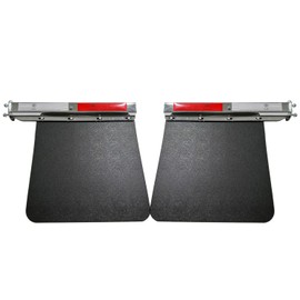 IBESTWOLF 2PCS Chrome Straight Spring Loaded Mud Flap Hanger with 30"x 24" Splash Guard Mudflaps, 1-1/8" Bolt Spacing Hanger Kit for Semi Truck Trailer