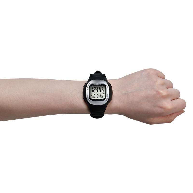 YAMASA Watch Pedometer (WATCH MANPO) Black [Wristwatch Style Pedometer]