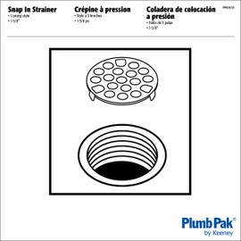 Plumb Pak PP820-55 3 Prong Style Snap-In Drain Guard Strainer, 1 5/8-Inch