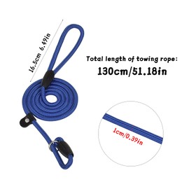 Dokeno Pack of 2 Dog Leads, 1.3 m, Adjustable Double Lead, Dog Slip Lead, Dog Training Lead, Adjustable Double Lead for Large and Medium Dogs (Red + Blue)