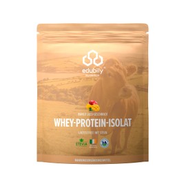 edubily nutrition edubily nutrition® Whey Protein Isolat • Laktosefrei • Sehr gut lösliches Eiweißpulver ohne Kohlenhydrate & Zucker • Aus irischer Weidehaltung • 750 g (Mango-Lassi mit Stevia)
