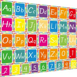 WANGHENG 37Pcs Alphabet for Classroom Wall,Bulletin Board Letters,ABC Alphabet and 0-10 Number Cards Classroom Decorations for Preschool,Kindergarten Classroom Playroom Bedroom Decorations(Colorful)