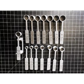 DNA Pistol Powder Measure Reloading Kit 0.5cc - 4.3cc Spoon Scoop Dippers For Lee