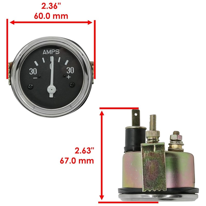 Massey Ferguson Tractor Replacement Gauge Kit + Tachometer Anti Clockwise