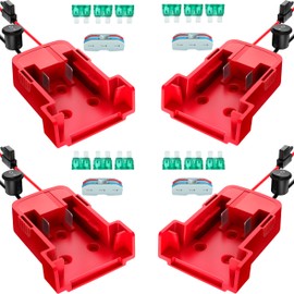 4-Pack 18V for Milwaukee M18 Battery Adapter for Power Wheels Battery Upgrade Conversion Kit with Switch Fuses Wire Connectors 12AWG Wire Power Tool Drill Battery Converter Adapter for DIY RC Car, Etc