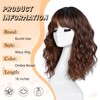 RUNM Short Bob Wavy Wigs for Women Brown Wig with