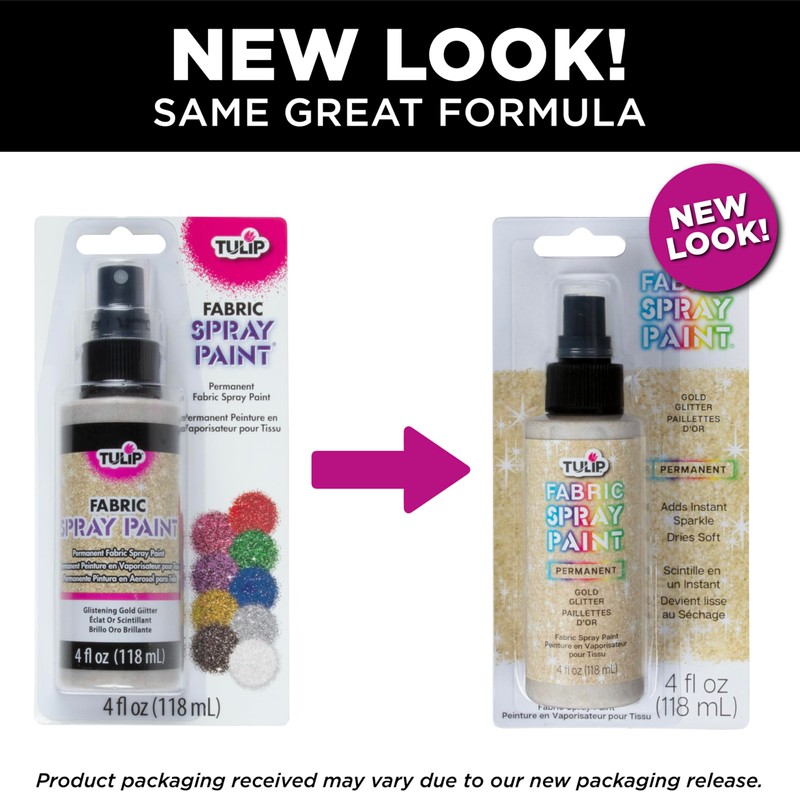 Tulip Glitter Spray Paint- Glistening Gold 4 Fl Oz (Pack