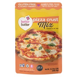 Better Batter Pizza Crust Mix | Certified Kosher, Vegan & Gluten Free Mix for Baking Top 9 Allergen-Free Perfect for 14" Pizzas! Just Add Water, Oil & Yeast Hostess Kitchen Cooking Gifts 1LB Pouch