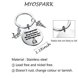 MYOSPARK Chiropractor Keychain Massage Therapist Gifts Spine Specialist Gifts Thank You Gift for Chiropractor (Chiropractor KC)
