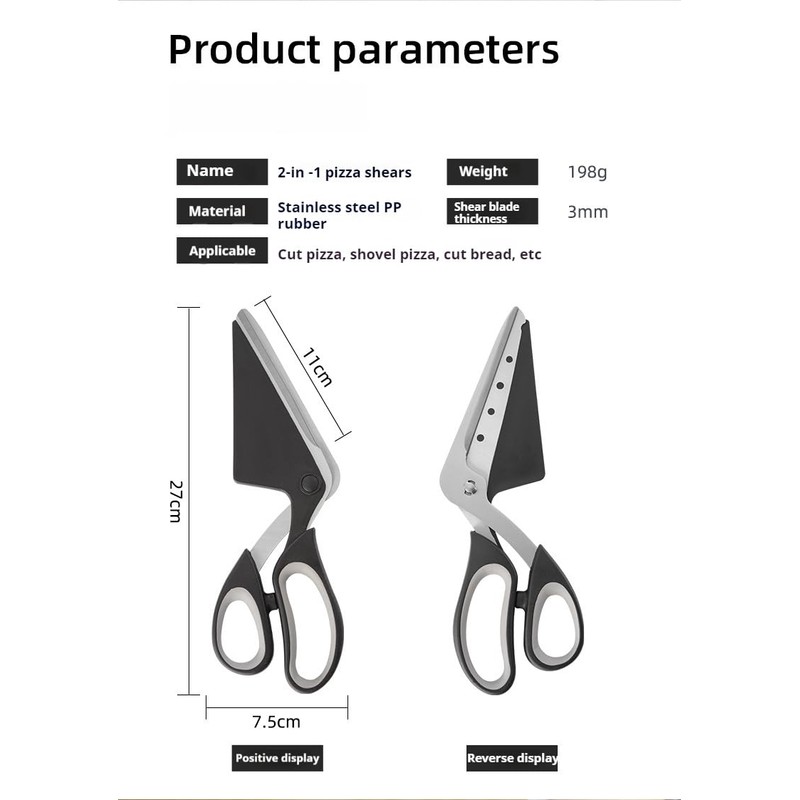XingCRYao Pizza Cutter and Server, Stainless Steel Blade, Soft Grip