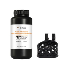 Cretbee 3D Printer Resin, High Toughness Engineering Resin, 405nm UV-Curing, Impact Resistance, Low Shrinkage, Non-Brittle, Requires Heat-Curable, for LCD/DLP/MSLA 3D Printers, Black 1000g