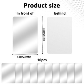 10 Pieces Plastic Shatterproof Mirror, 4 x 6 Inch Acrylic Mirror, Unbreakable Mirrors Non-Glass Safety Reflective, Double-Sided Mini Square Mirrors for Home Classroom DIY Crafts
